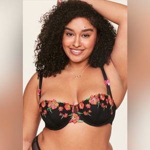 NWT VICTORIA'S SECRET DAPHNE BALCONETTE BRA 38DD BLACK